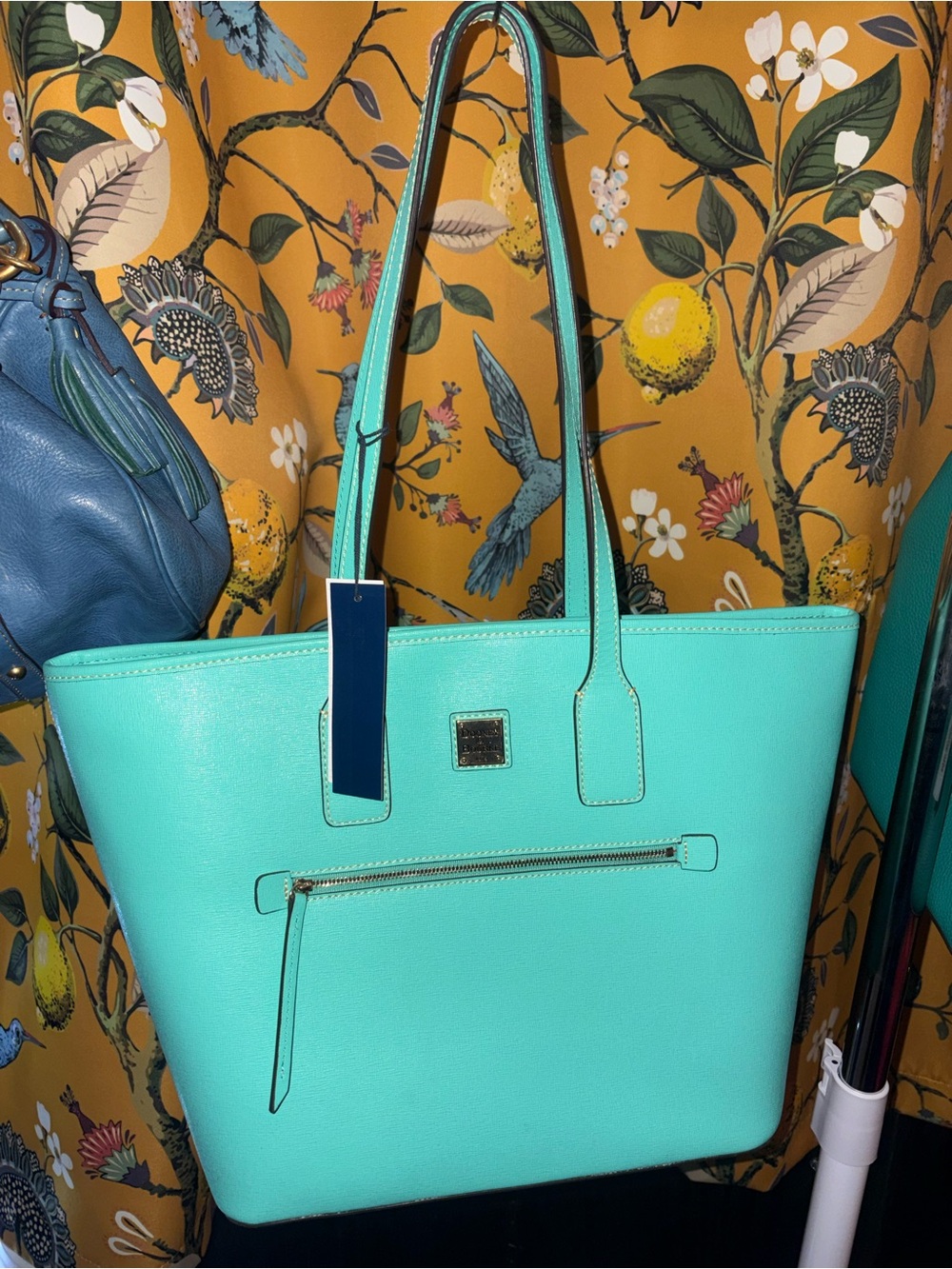 Dooney And Bourke Mint Saffiano Leather Tote